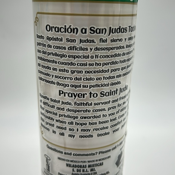 San Judas Tadeo 8” Prayer Candle – Saint Jude Religious Devotional Veladora NWT - Picture 6 of 7